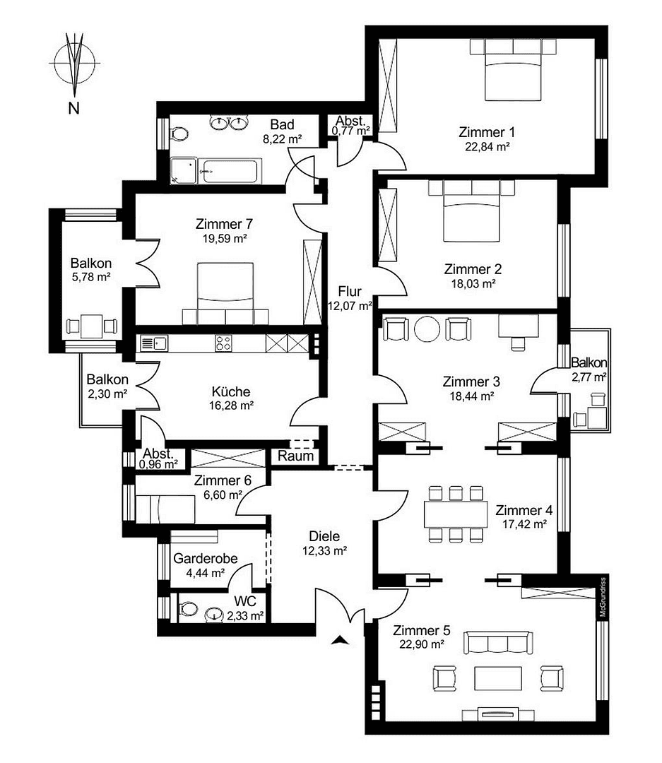 Prodej bytu 6+kk 185 m², Fischers Allee 24, Hamburg, Hamburg Prodej bytu 6+kk 185 m², Fischers Allee 24, Hamburg, Hamburg
