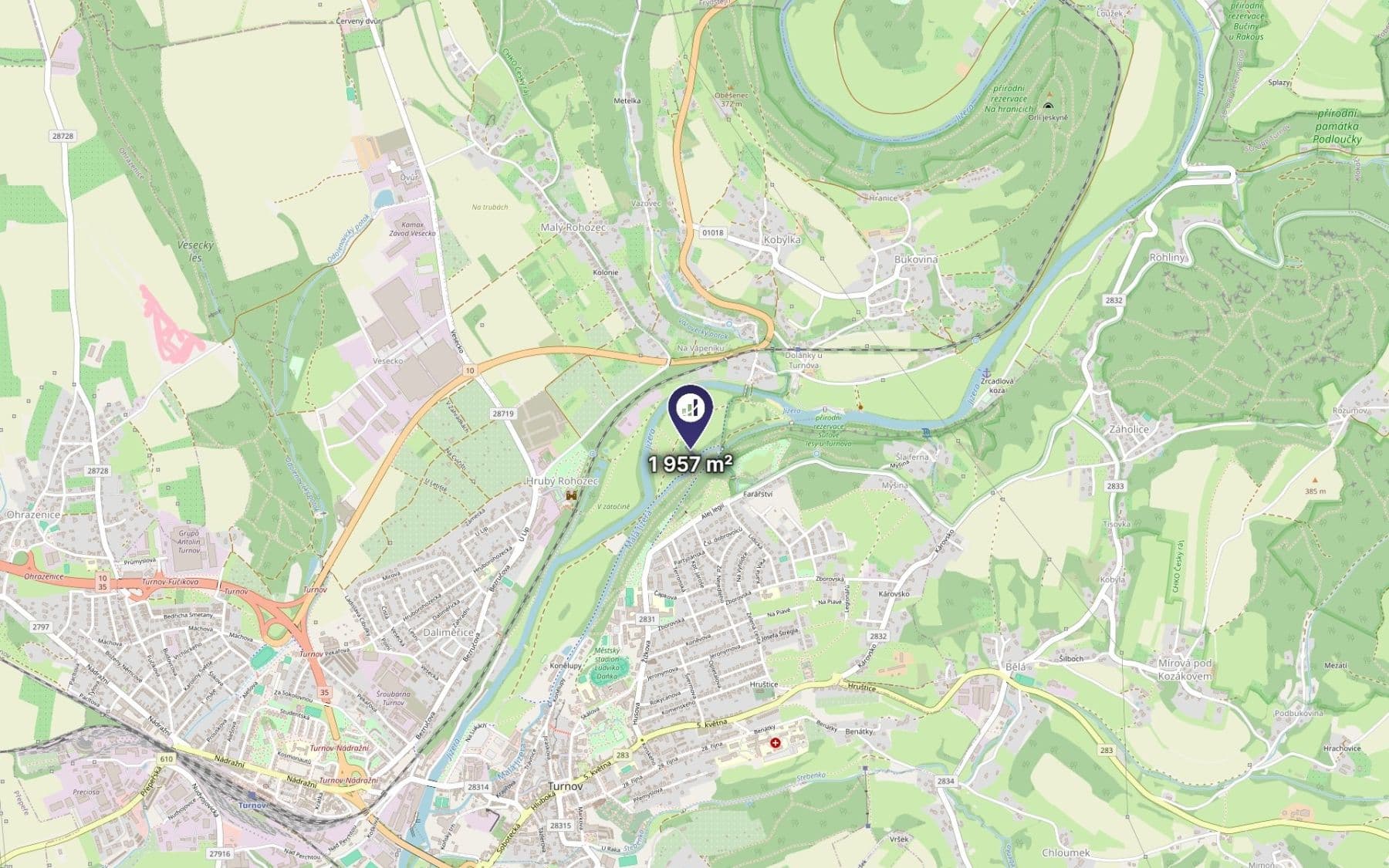 Prodej pozemku 1.957 m², Turnov, Liberecký kraj Prodej pozemku 1.957 m², Turnov, Liberecký kraj