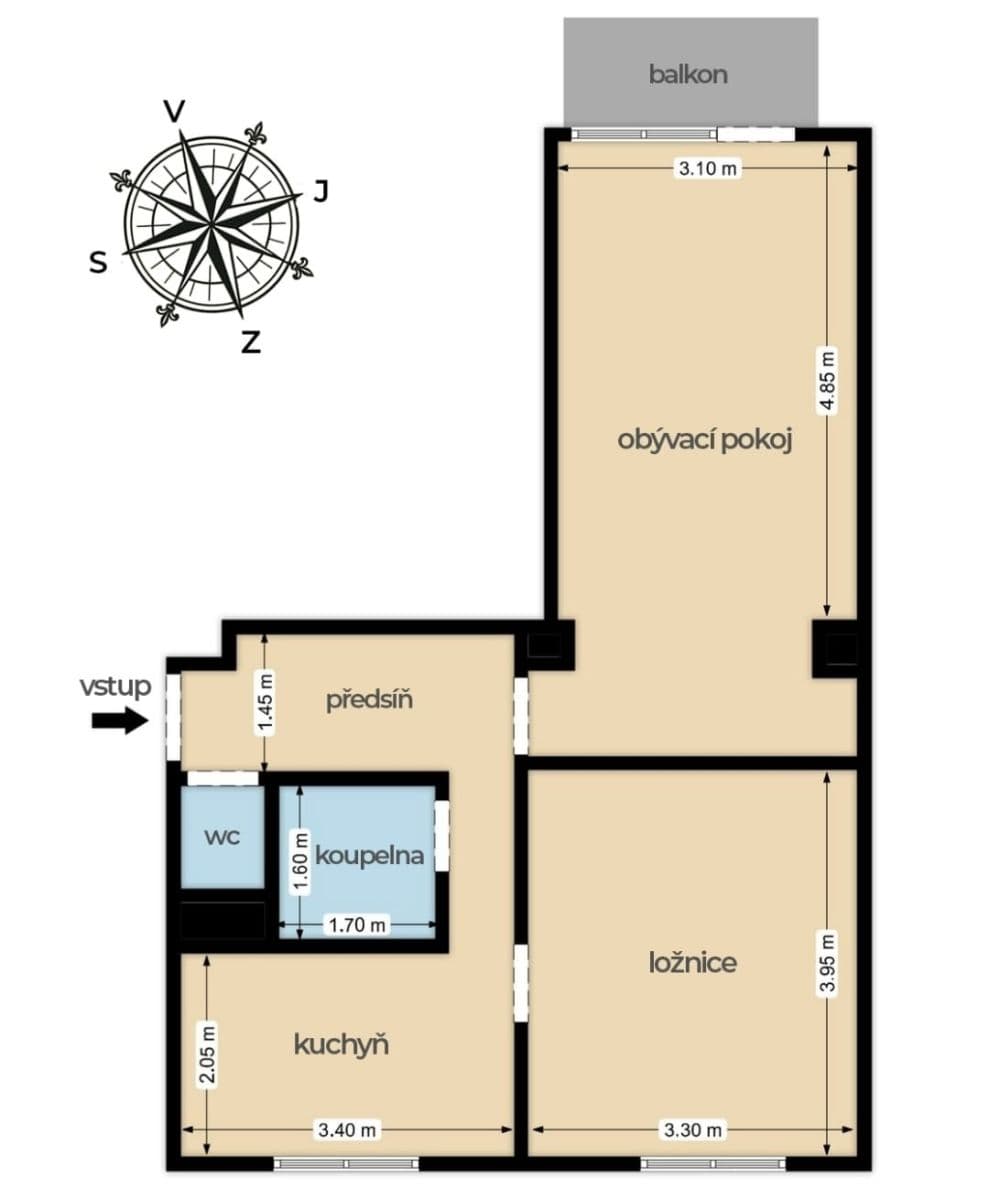Pronájem bytu 2+1 57 m², Michelangelova, Praha, Praha Pronájem bytu 2+1 57 m², Michelangelova, Praha, Praha