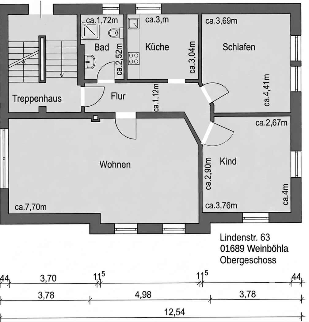 Pronájem bytu 3+1 80 m², Lindenstraße 63, Weinböhla, Sasko Pronájem bytu 3+1 80 m², Lindenstraße 63, Weinböhla, Sasko