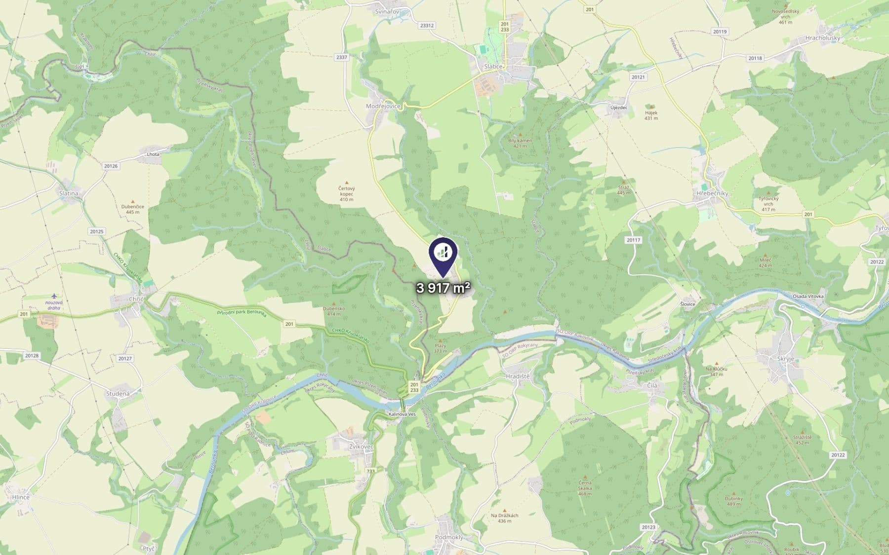 Prodej pozemku 2.611 m², Slabce, Středočeský kraj Prodej pozemku 2.611 m², Slabce, Středočeský kraj