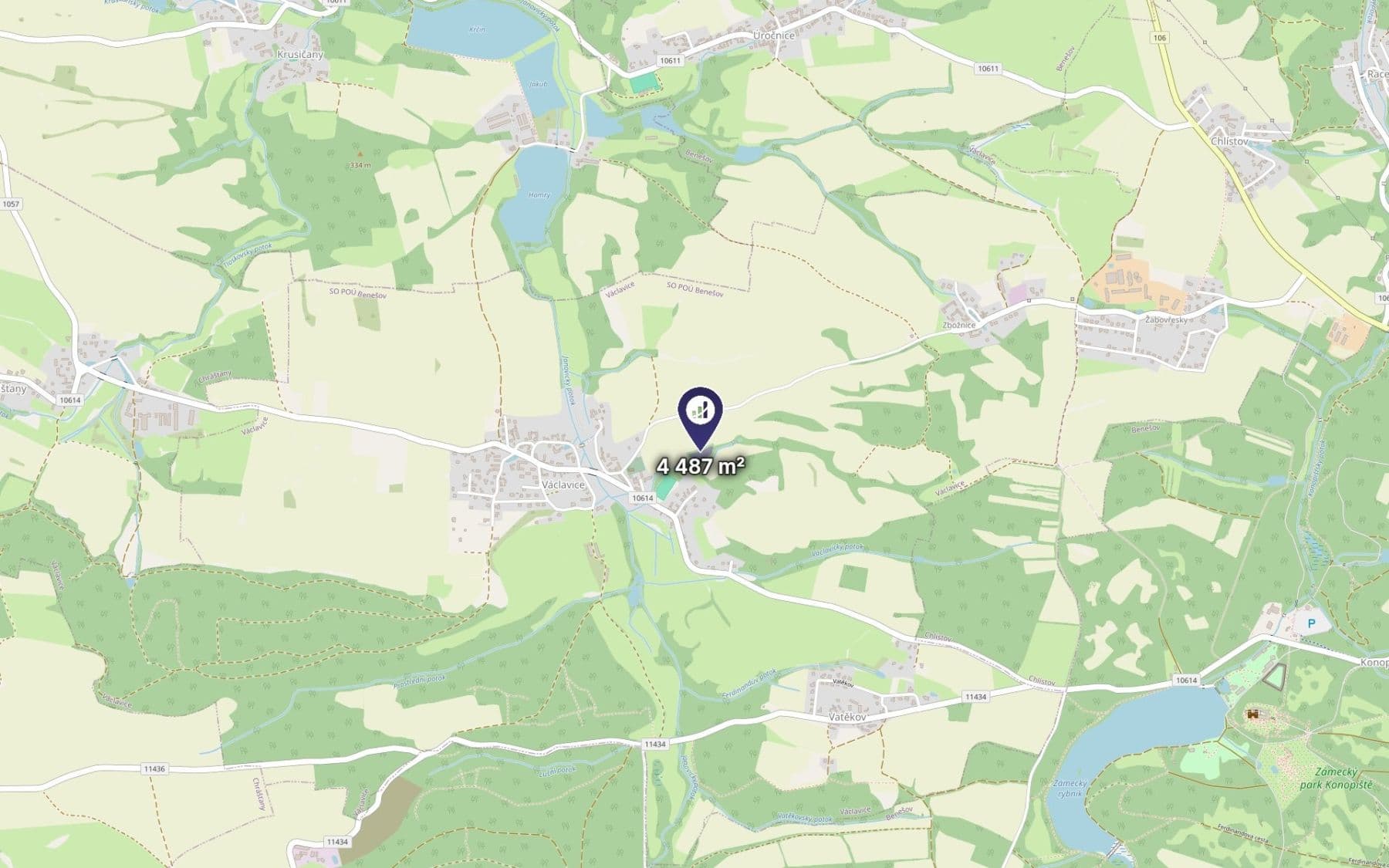 Prodej pozemku 2.244 m², Václavice, Středočeský kraj Prodej pozemku 2.244 m², Václavice, Středočeský kraj
