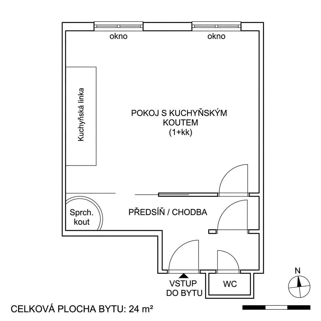 Prodej bytu 1+kk 24 m², Pod Čertovou skalou, Praha, Praha Prodej bytu 1+kk 24 m², Pod Čertovou skalou, Praha, Praha