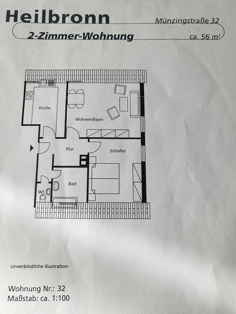 Prodej bytu 2+1 56 m², Münzingstr 32, Heilbronn, Bádensko-Württembersko Prodej bytu 2+1 56 m², Münzingstr 32, Heilbronn, Bádensko-Württembersko