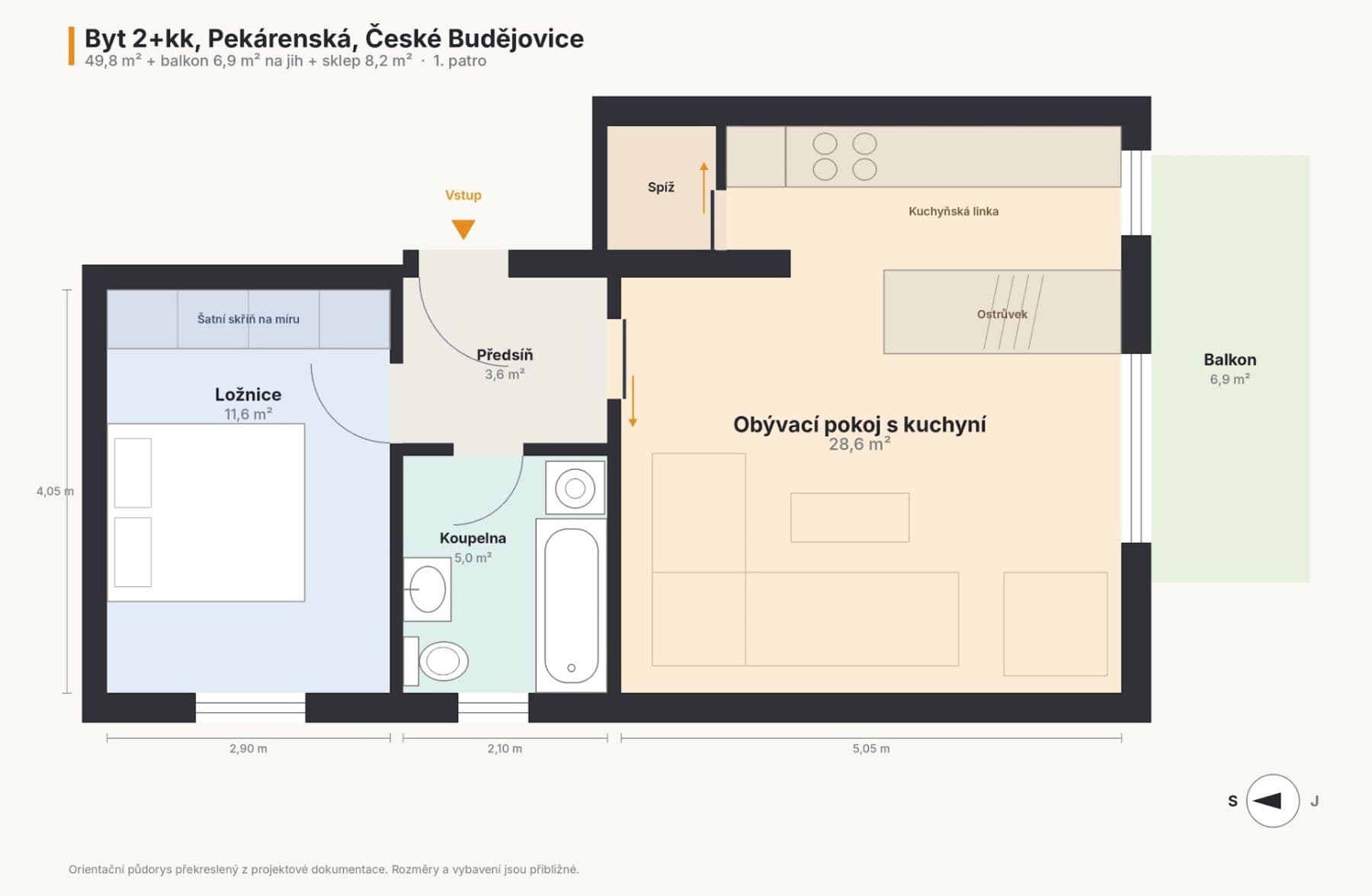 Prodej bytu 2+kk 50 m², Pekárenská, České Budějovice, Jihočeský kraj Prodej bytu 2+kk 50 m², Pekárenská, České Budějovice, Jihočeský kraj