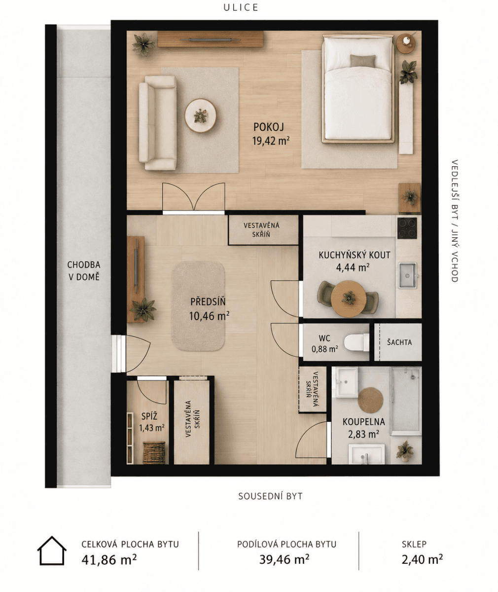 Prodej bytu 1+kk 42 m², Banskobystrická, Praha, Praha Prodej bytu 1+kk 42 m², Banskobystrická, Praha, Praha