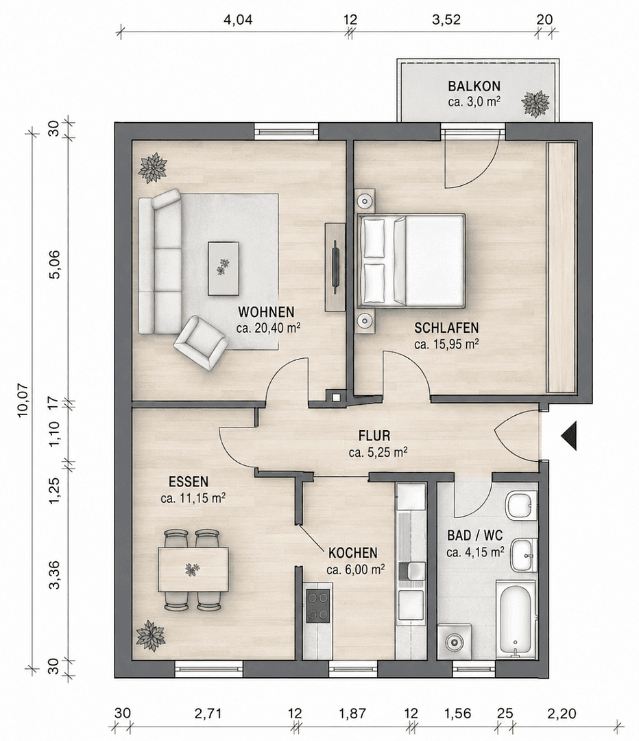 Prodej bytu 3+1 65 m², Rastatt, Bádensko-Württembersko Prodej bytu 3+1 65 m², Rastatt, Bádensko-Württembersko