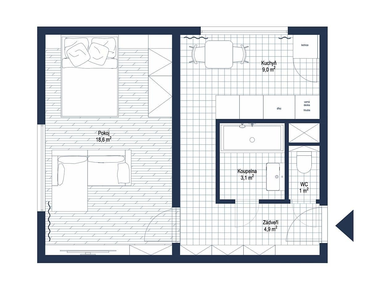 Prodej bytu 1+1 36 m², Předmostí, Kralupy nad Vltavou, Středočeský kraj Prodej bytu 1+1 36 m², Předmostí, Kralupy nad Vltavou, Středočeský kraj