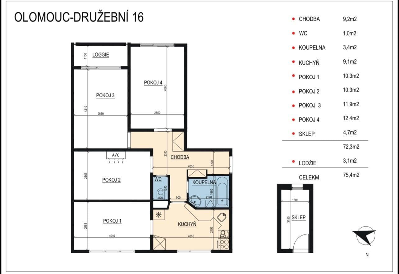 Prodej bytu 4+1 72 m², Družební, Olomouc, Olomoucký kraj Prodej bytu 4+1 72 m², Družební, Olomouc, Olomoucký kraj