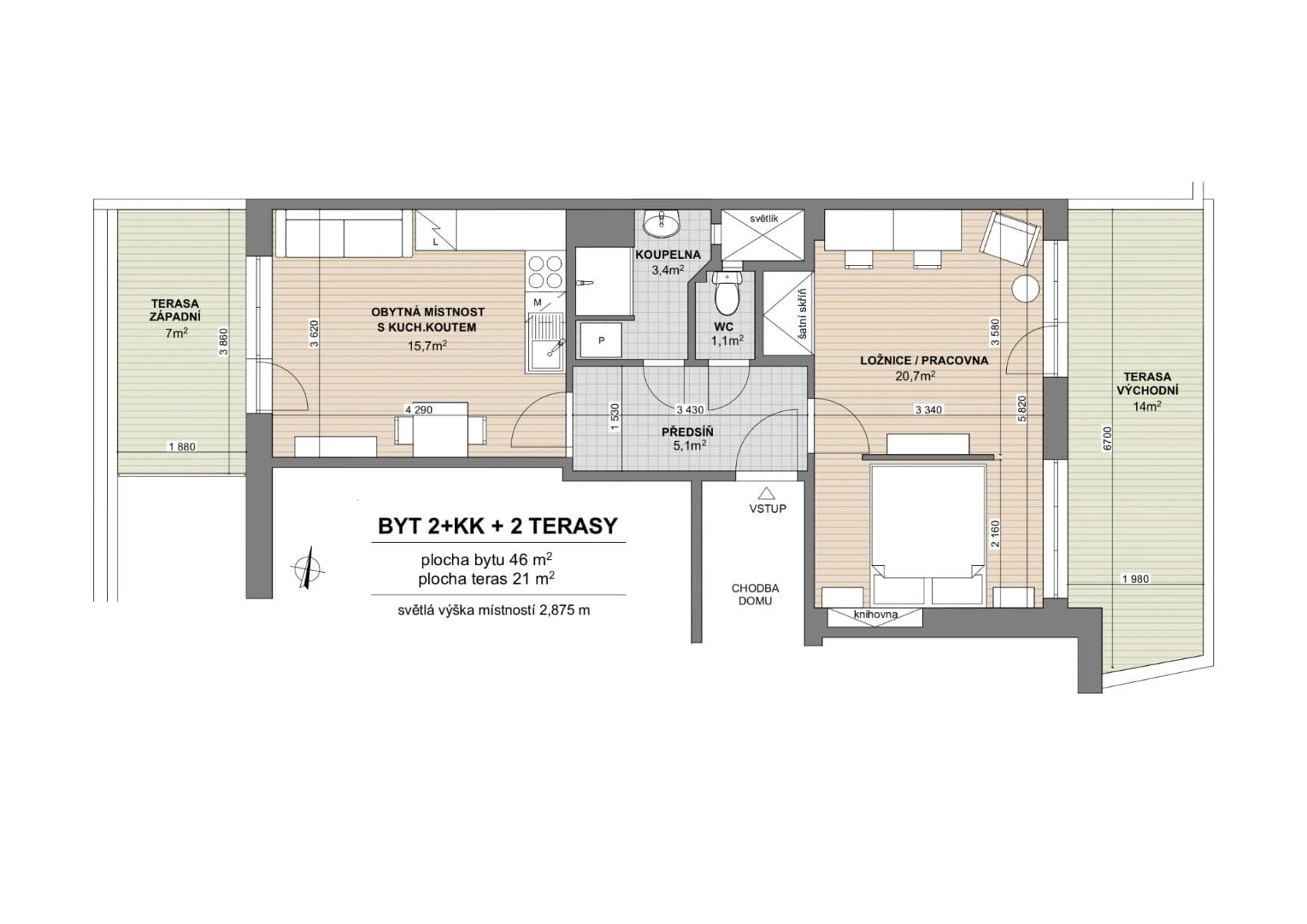 Prodej bytu 2+kk 46 m², Prachnerova, Praha, Praha Prodej bytu 2+kk 46 m², Prachnerova, Praha, Praha