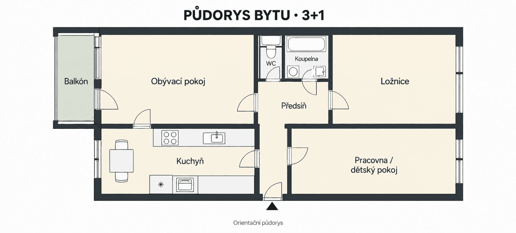 Pronájem bytu 3+1 72 m², Plevenská, Praha, Praha Pronájem bytu 3+1 72 m², Plevenská, Praha, Praha