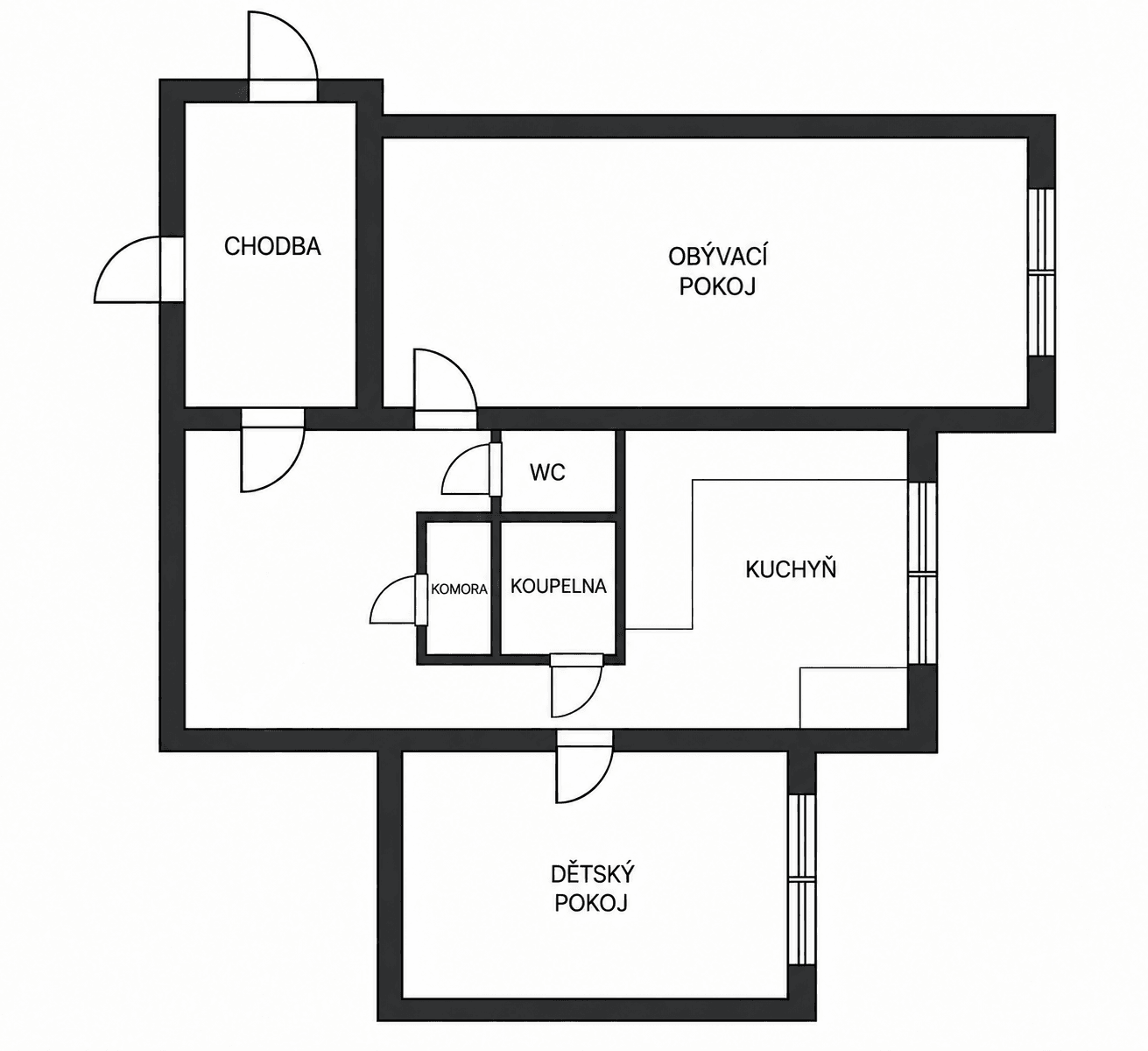 Prodej bytu 2+1 60 m², Krhanická, Praha, Praha Prodej bytu 2+1 60 m², Krhanická, Praha, Praha
