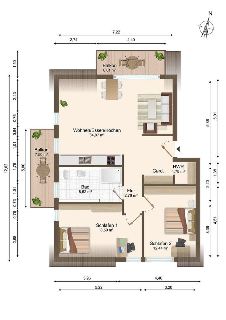 Pronájem bytu 3+1 74 m², Brunnengasse 6, Ingersheim, Bádensko-Württembersko Pronájem bytu 3+1 74 m², Brunnengasse 6, Ingersheim, Bádensko-Württembersko