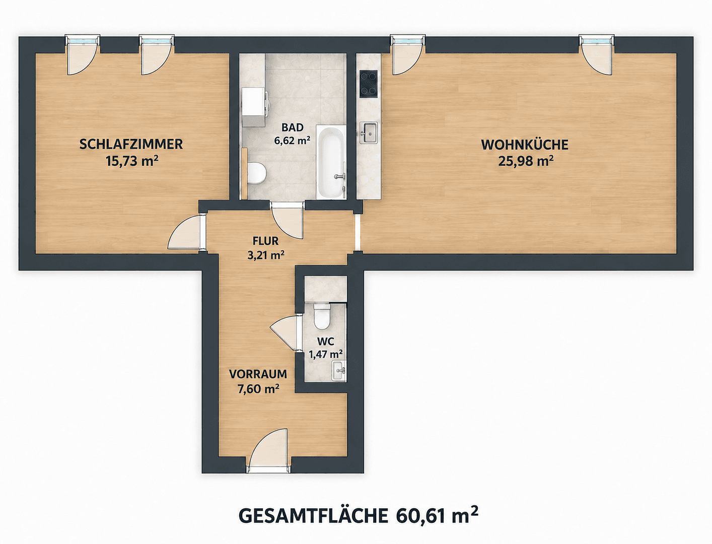 Prodej bytu 2+1 61 m², Delugan-Meissl-Tower 7, Wien, Wien Prodej bytu 2+1 61 m², Delugan-Meissl-Tower 7, Wien, Wien