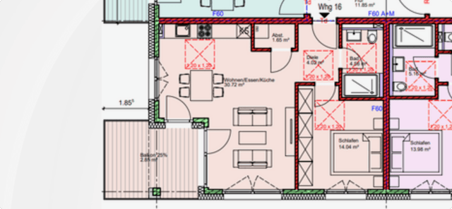 Pronájem bytu 2+1 61 m², Kehl, Bádensko-Württembersko Pronájem bytu 2+1 61 m², Kehl, Bádensko-Württembersko