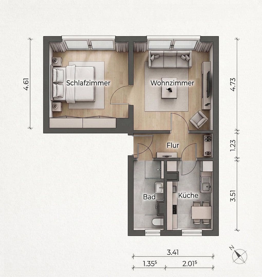 Prodej bytu 2+1 46 m², Sandmännchenweg 36, Leipzig, Sasko Prodej bytu 2+1 46 m², Sandmännchenweg 36, Leipzig, Sasko