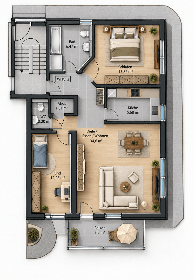 Prodej bytu 3+kk 79 m², Künzelsau, Bádensko-Württembersko Prodej bytu 3+kk 79 m², Künzelsau, Bádensko-Württembersko