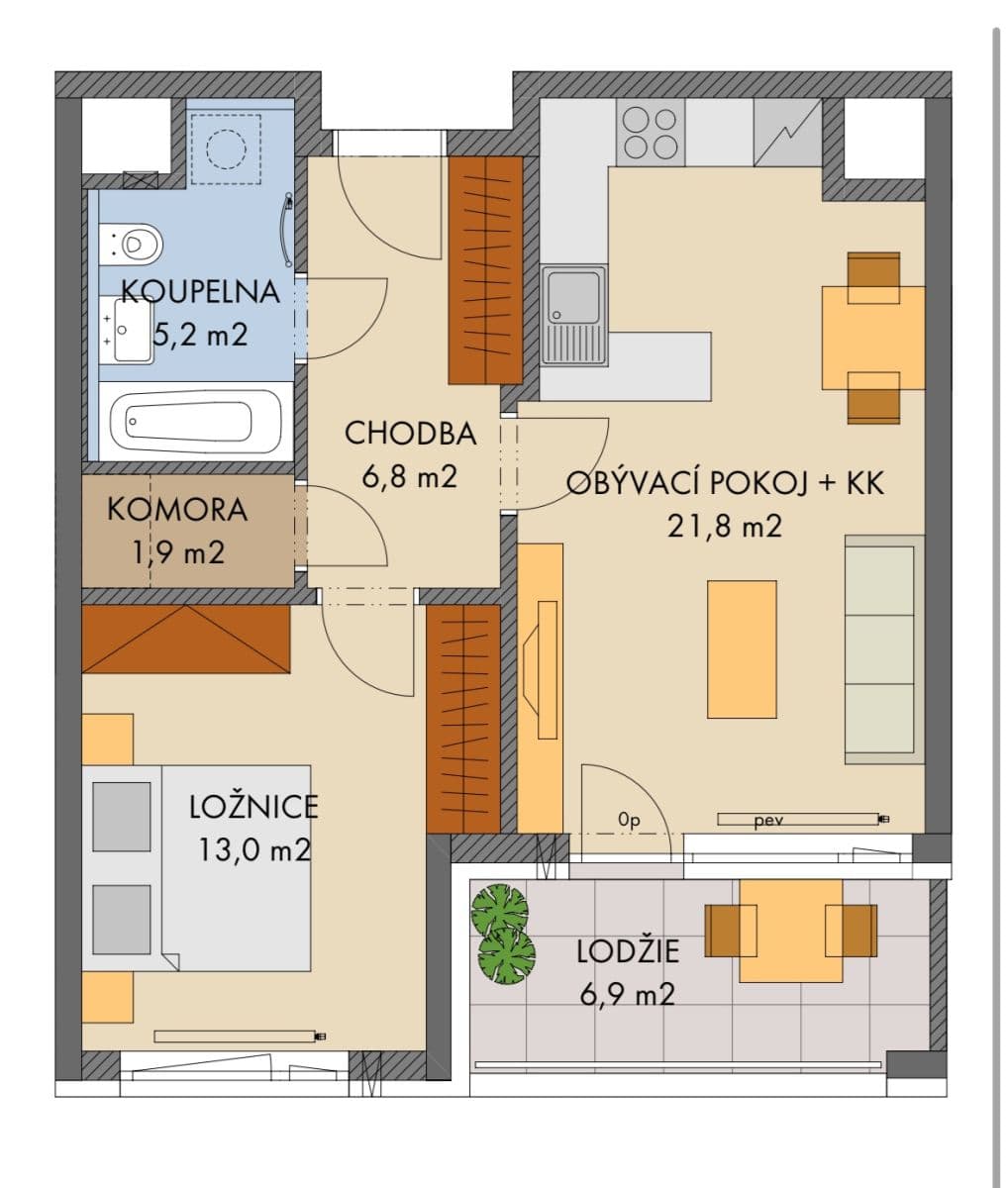 Pronájem bytu 2+kk 51 m², Gollové, Praha, Praha Pronájem bytu 2+kk 51 m², Gollové, Praha, Praha