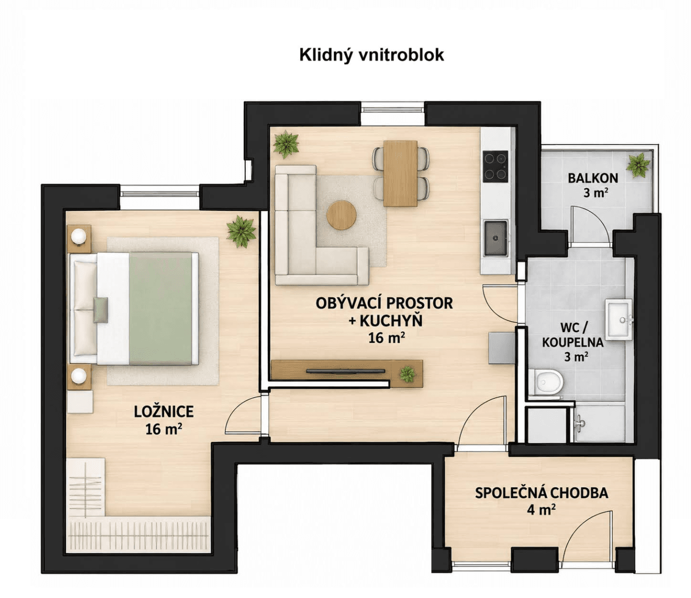 Pronájem bytu 2+kk 38 m², Zvěřinova, Brno, Jihomoravský kraj Pronájem bytu 2+kk 38 m², Zvěřinova, Brno, Jihomoravský kraj