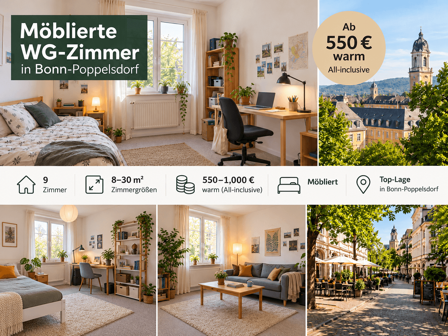 Pronájem bytu 10 m², Quantiusstraße 1, Bonn, Severní Porýní-Vestfálsko Pronájem bytu 10 m², Quantiusstraße 1, Bonn, Severní Porýní-Vestfálsko
