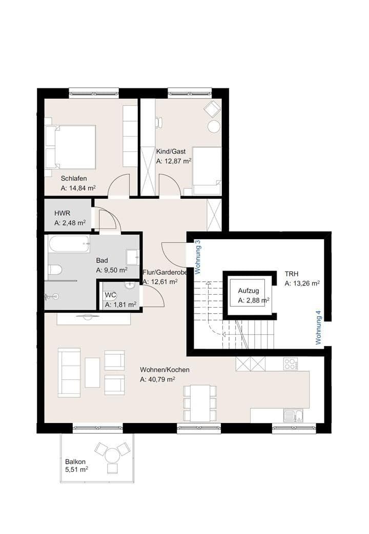Pronájem bytu 3+1 97 m², Egbersstr. 2 a, Wallenhorst, Dolní Sasko Pronájem bytu 3+1 97 m², Egbersstr. 2 a, Wallenhorst, Dolní Sasko