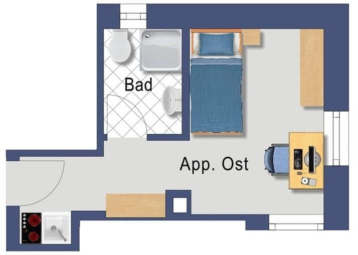 Pronájem bytu 1+1 20 m², Obereichstätt, Bavorsko Pronájem bytu 1+1 20 m², Obereichstätt, Bavorsko