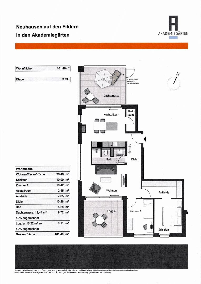 Pronájem bytu 3+1 102 m², In den Akademiegärten 3, Neuhausen auf den Fildern, Bádensko-Württembersko Pronájem bytu 3+1 102 m², In den Akademiegärten 3, Neuhausen auf den Fildern, Bádensko-Württembersko