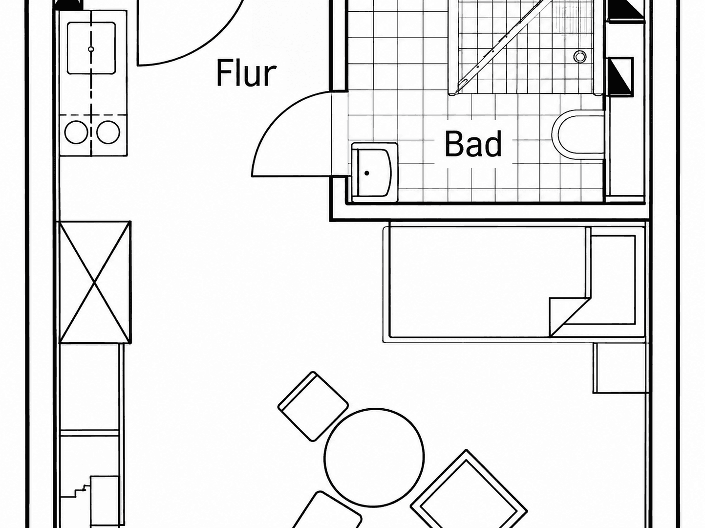 Pronájem bytu 1+1 22 m², Ostbahnhofstr. 20A, Eilenburg, Sasko Pronájem bytu 1+1 22 m², Ostbahnhofstr. 20A, Eilenburg, Sasko