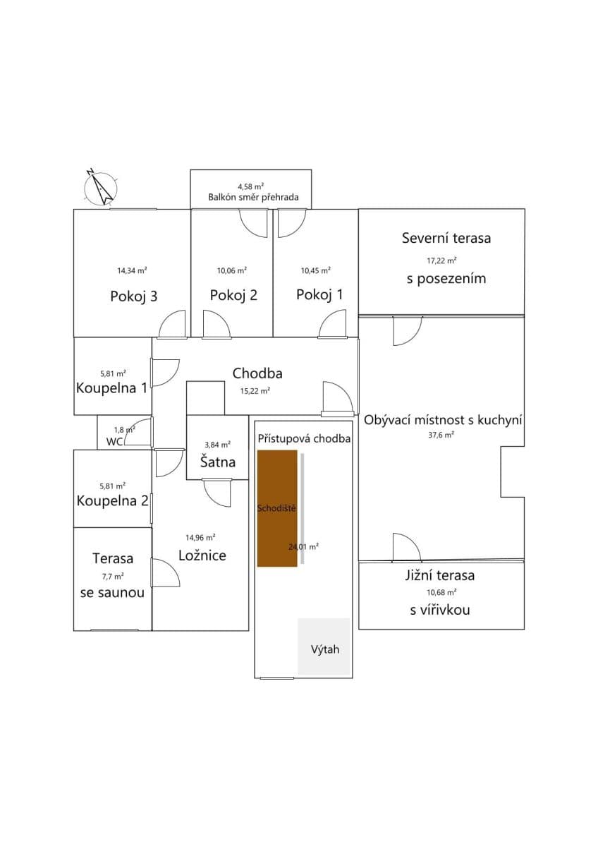 Prodej bytu 5+kk 122 m², Nad Přehradou, Brno, Jihomoravský kraj Prodej bytu 5+kk 122 m², Nad Přehradou, Brno, Jihomoravský kraj