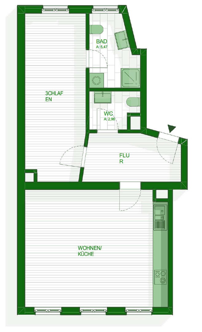 Pronájem bytu 2+1 61 m², Wittstockstraße 6, Leipzig, Sasko Pronájem bytu 2+1 61 m², Wittstockstraße 6, Leipzig, Sasko
