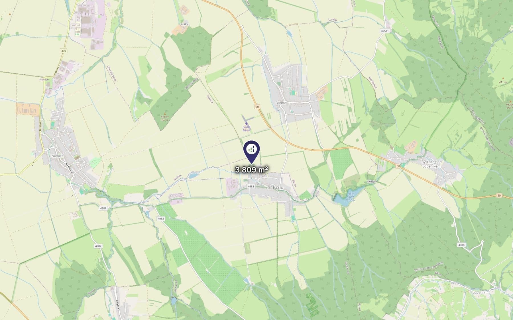 Prodej pozemku 3.809 m², Suchá Loz, Zlínský kraj Prodej pozemku 3.809 m², Suchá Loz, Zlínský kraj