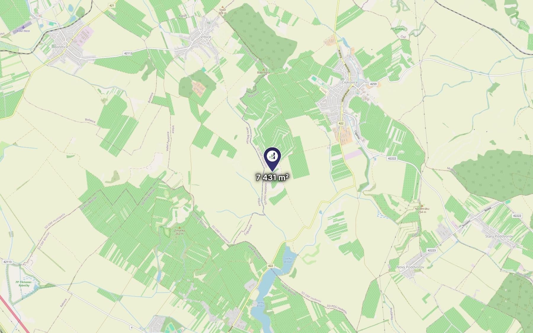 Prodej pozemku 7.431 m², Čejkovice, Jihomoravský kraj Prodej pozemku 7.431 m², Čejkovice, Jihomoravský kraj