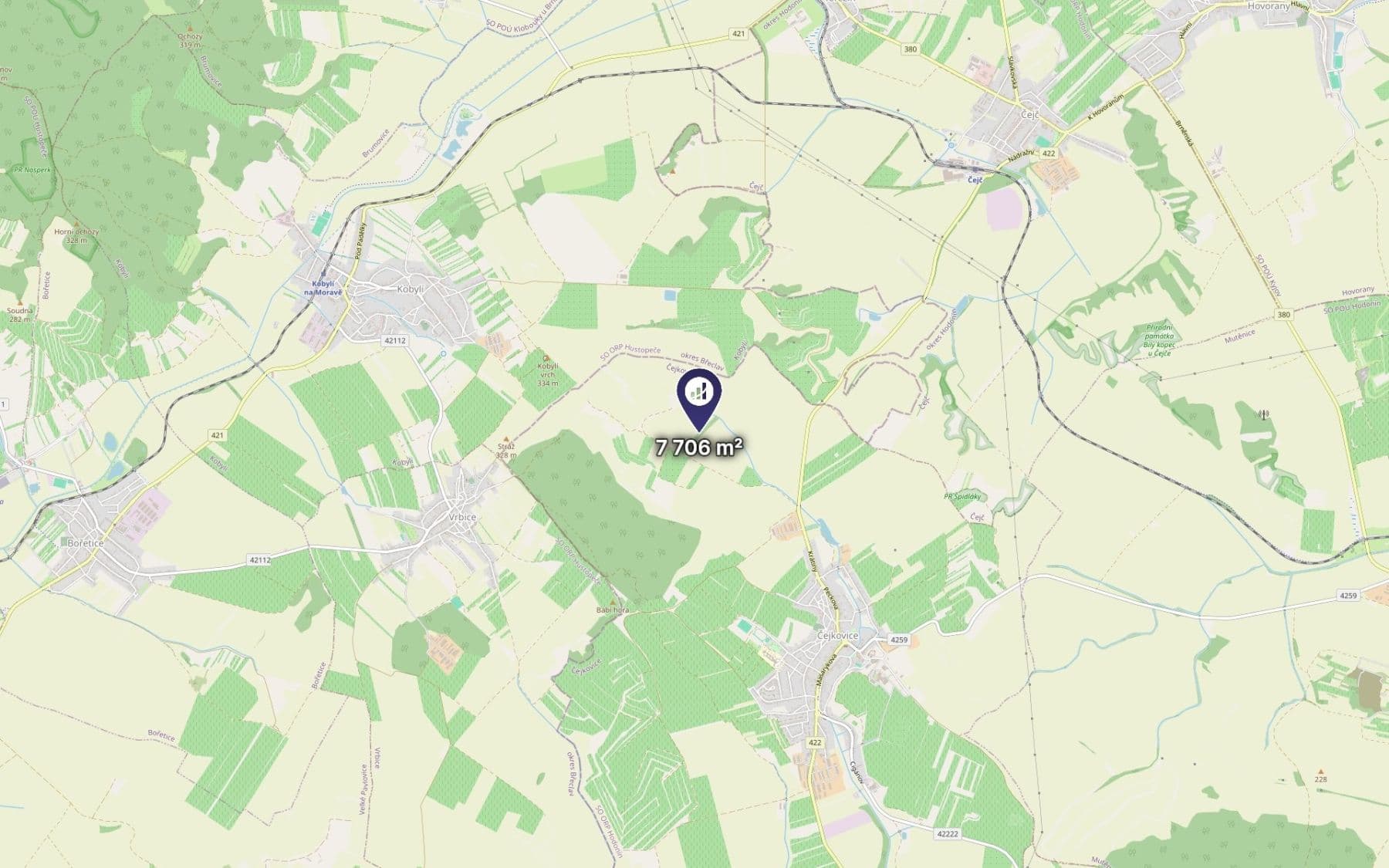 Prodej pozemku 7.706 m², Čejkovice, Jihomoravský kraj Prodej pozemku 7.706 m², Čejkovice, Jihomoravský kraj