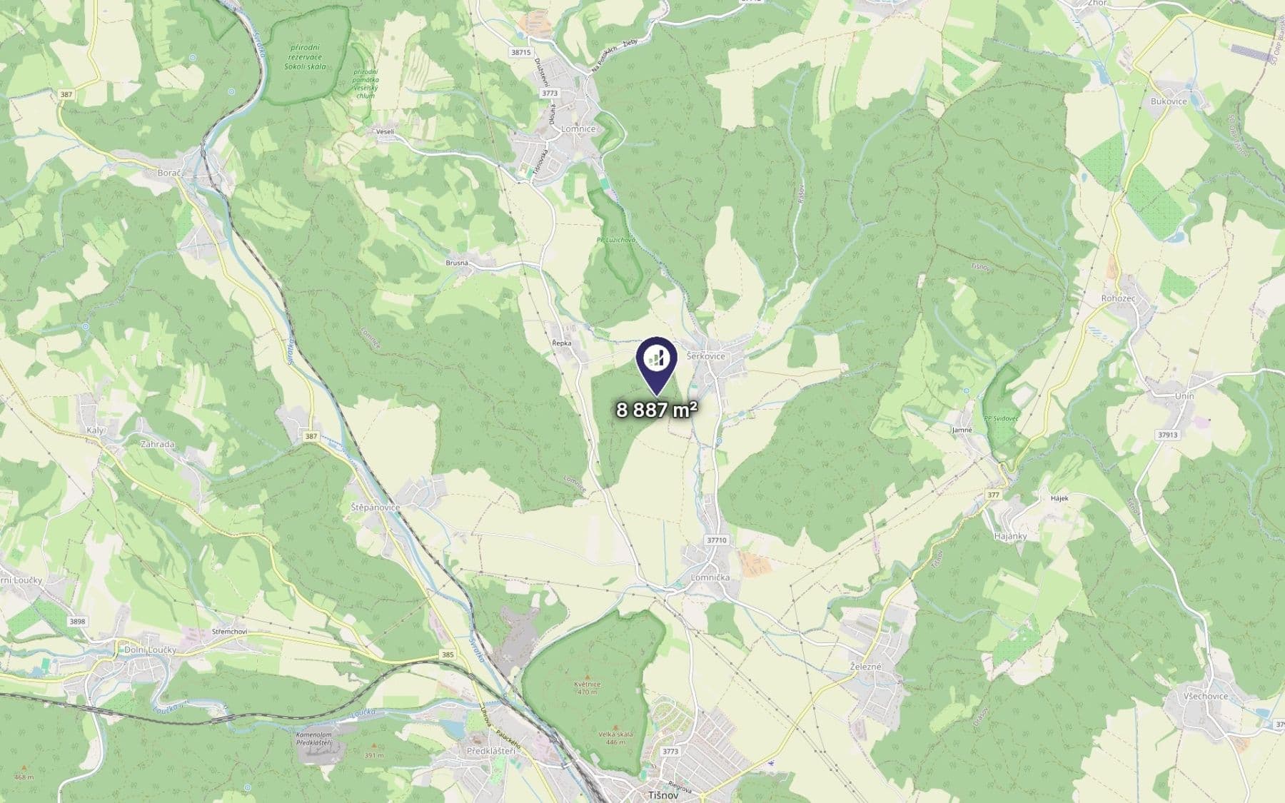 Prodej pozemku 8.887 m², Lomnička, Jihomoravský kraj Prodej pozemku 8.887 m², Lomnička, Jihomoravský kraj