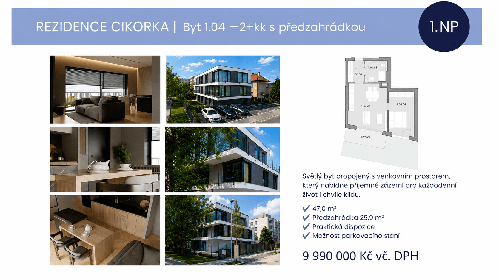 Prodej bytu 2+kk 47 m², Na Cikorce, Praha, Praha Prodej bytu 2+kk 47 m², Na Cikorce, Praha, Praha