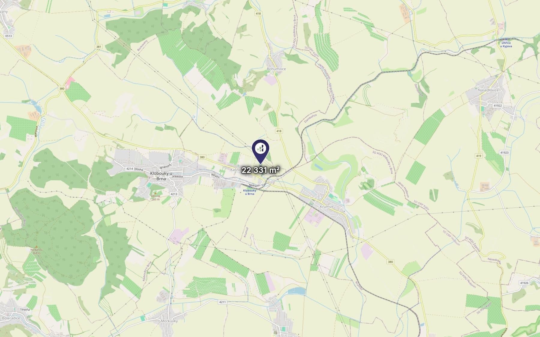 Prodej pozemku 22.331 m², Kašnice, Jihomoravský kraj Prodej pozemku 22.331 m², Kašnice, Jihomoravský kraj
