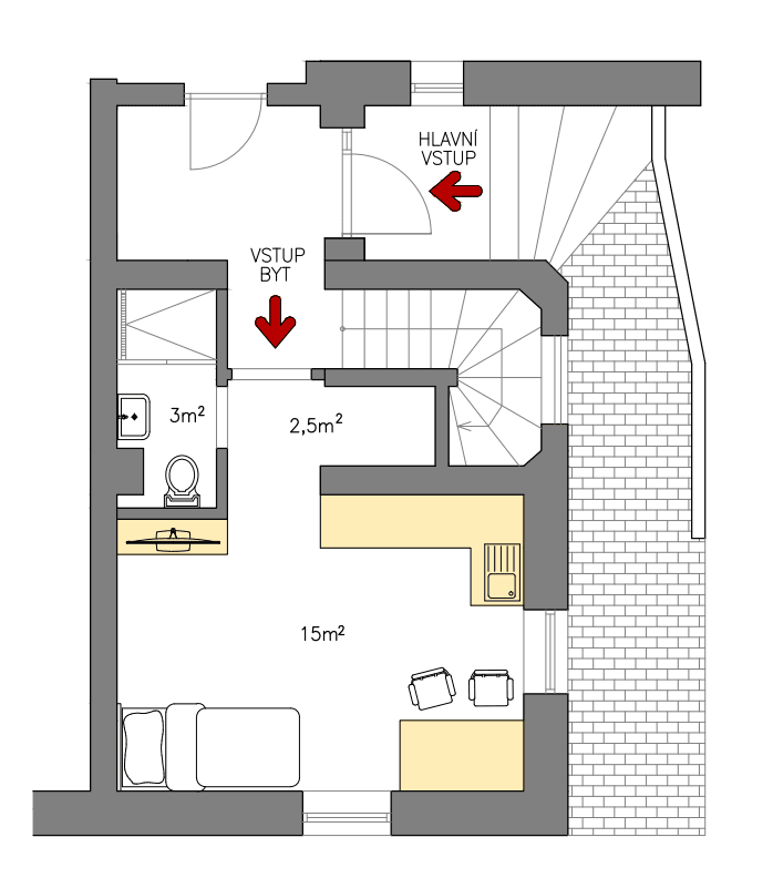 Pronájem bytu 1+kk 1 m², V Brůdku, Praha, Praha Pronájem bytu 1+kk 1 m², V Brůdku, Praha, Praha