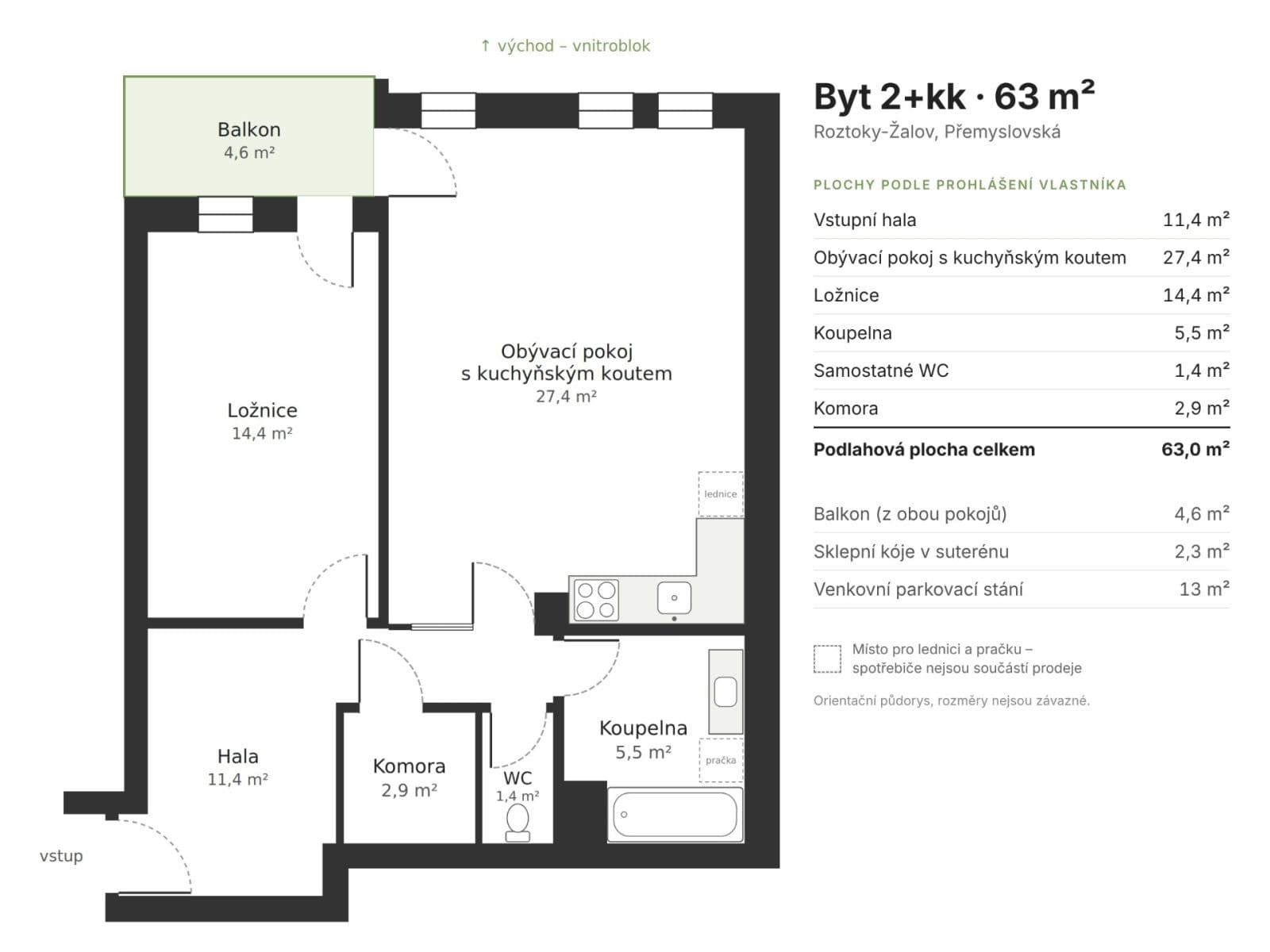 Prodej bytu 2+kk 63 m², Přemyslovská, Roztoky, Středočeský kraj Prodej bytu 2+kk 63 m², Přemyslovská, Roztoky, Středočeský kraj