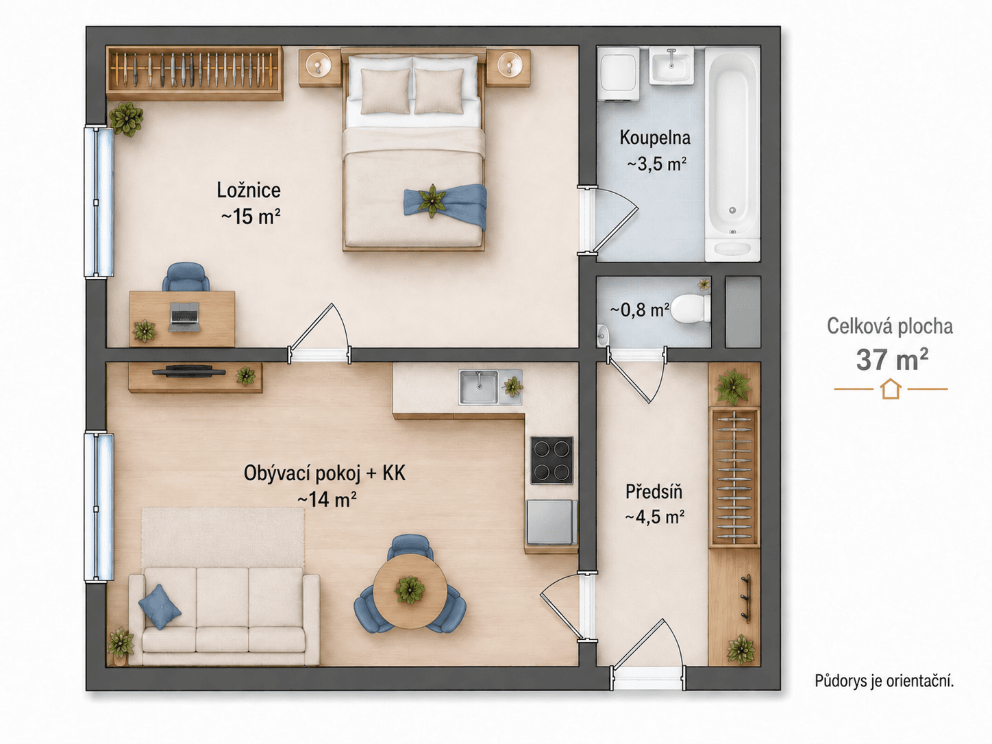 Prodej bytu 2+kk 37 m², Vrchlického, Praha, Praha Prodej bytu 2+kk 37 m², Vrchlického, Praha, Praha