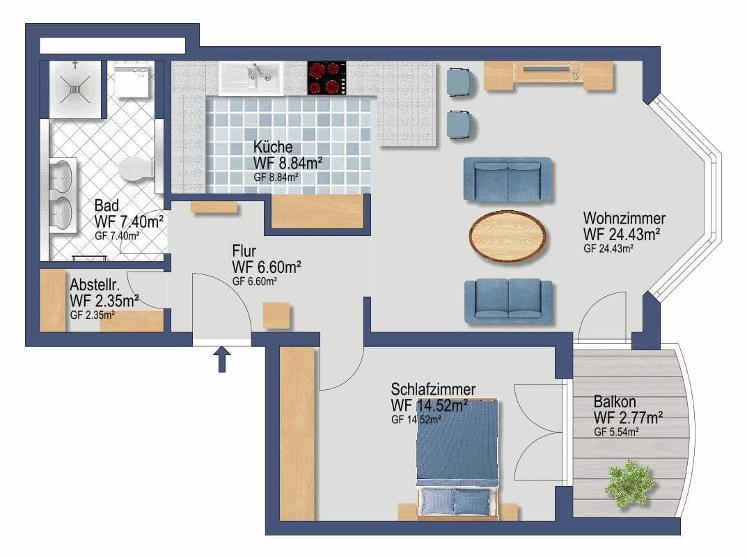 Prodej bytu 2+1 66 m², Jahnstrasse 15, Frankfurt am Main, Hessen Prodej bytu 2+1 66 m², Jahnstrasse 15, Frankfurt am Main, Hessen