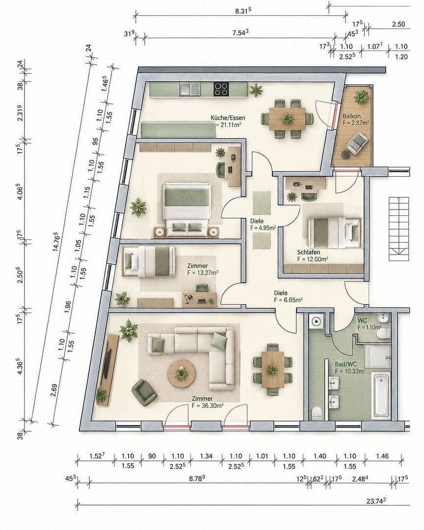 Pronájem bytu 4+kk 128 m², Thiemstraße 10, Magdeburg, Sasko-Anhaltsko Pronájem bytu 4+kk 128 m², Thiemstraße 10, Magdeburg, Sasko-Anhaltsko