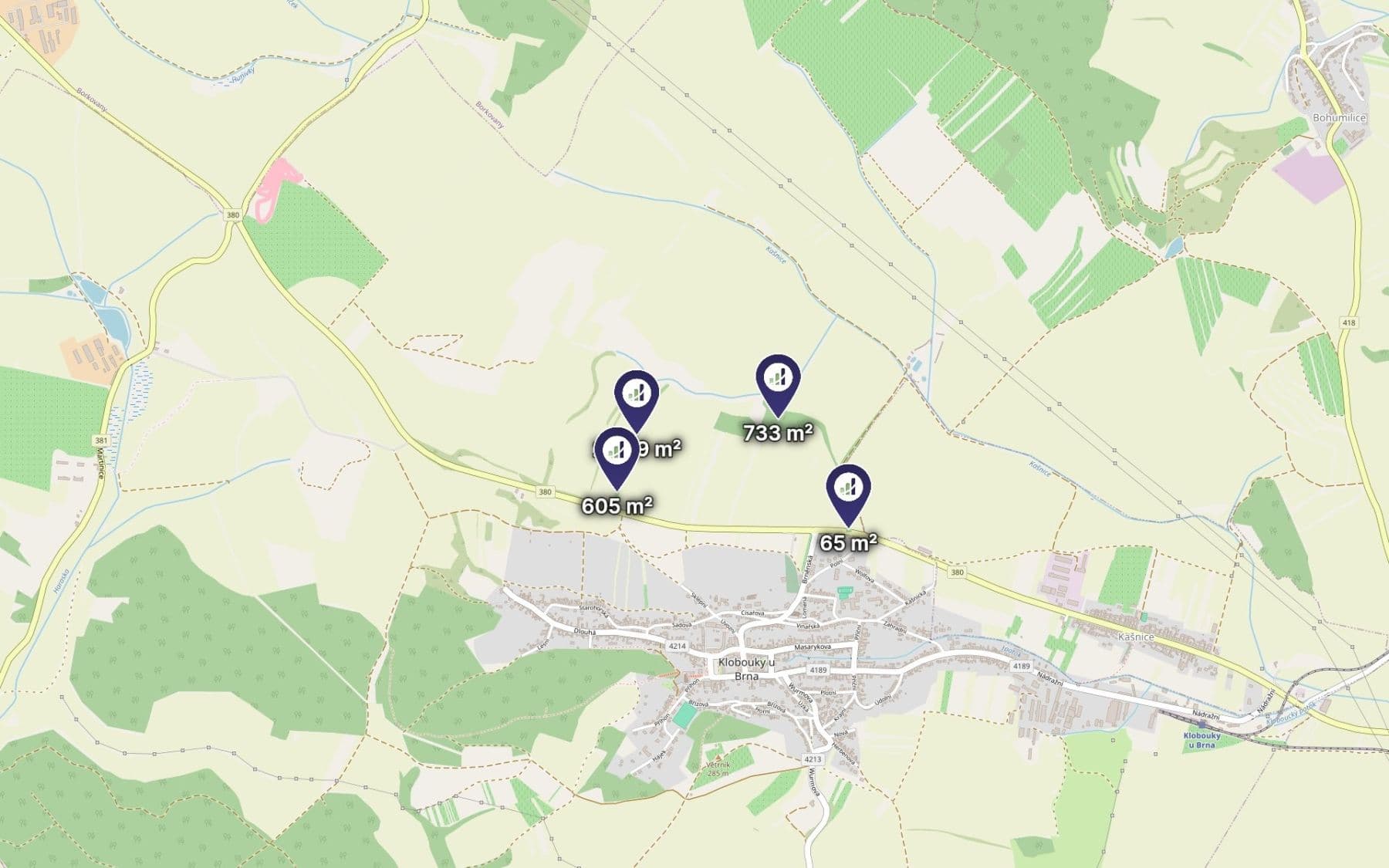 Prodej pozemku 4.392 m², Klobouky u Brna, Jihomoravský kraj Prodej pozemku 4.392 m², Klobouky u Brna, Jihomoravský kraj