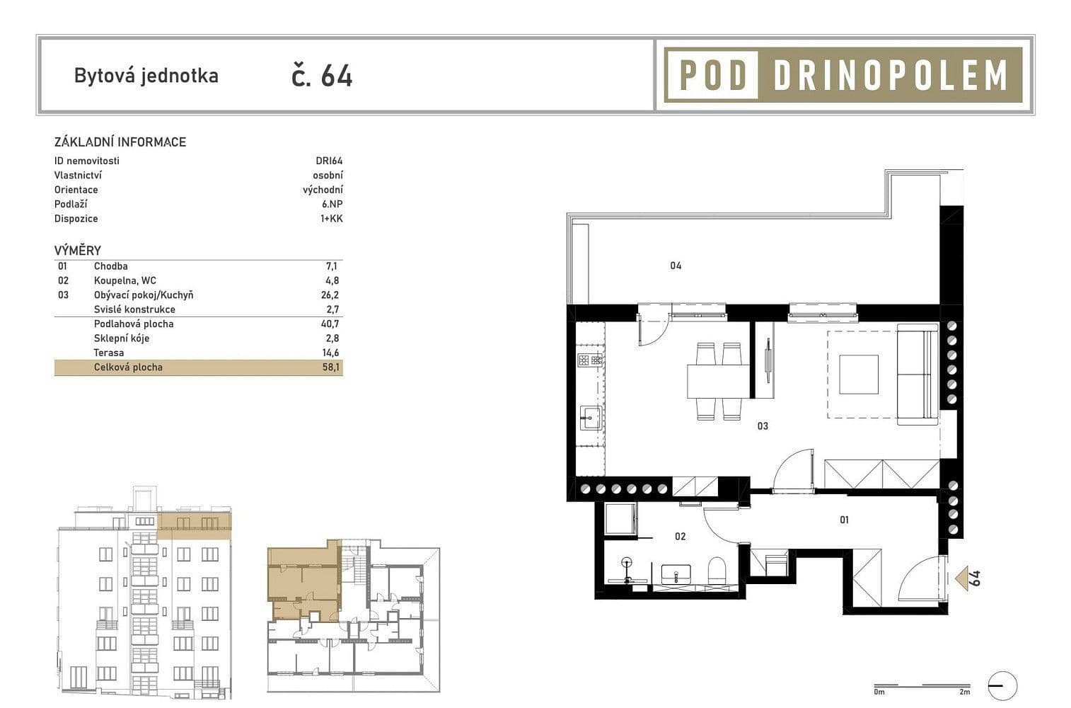 Pronájem bytu 1+kk 41 m², Pod Drinopolem, Praha, Praha Pronájem bytu 1+kk 41 m², Pod Drinopolem, Praha, Praha