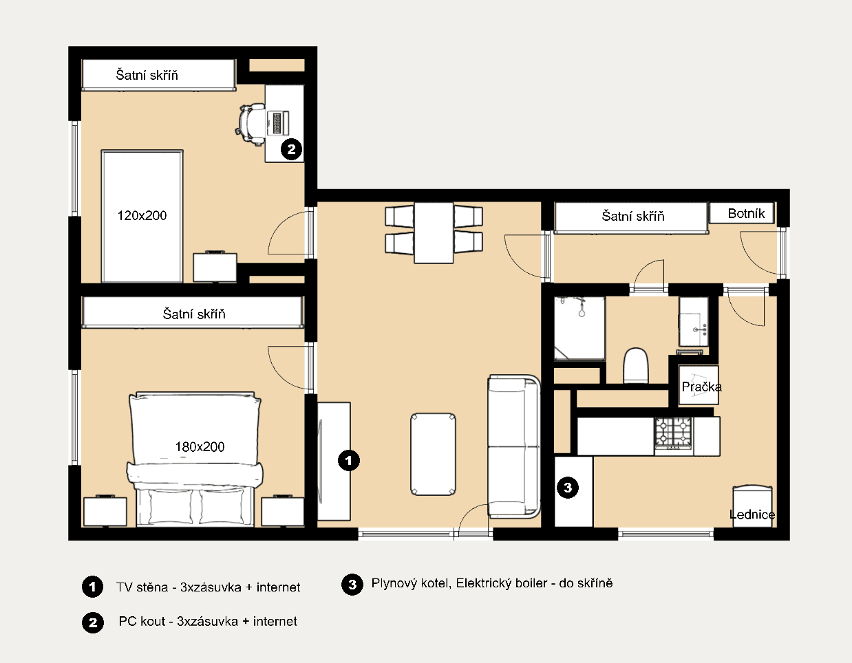 Prodej bytu 3+1 63 m², Lipová-lázně, Olomoucký kraj Prodej bytu 3+1 63 m², Lipová-lázně, Olomoucký kraj