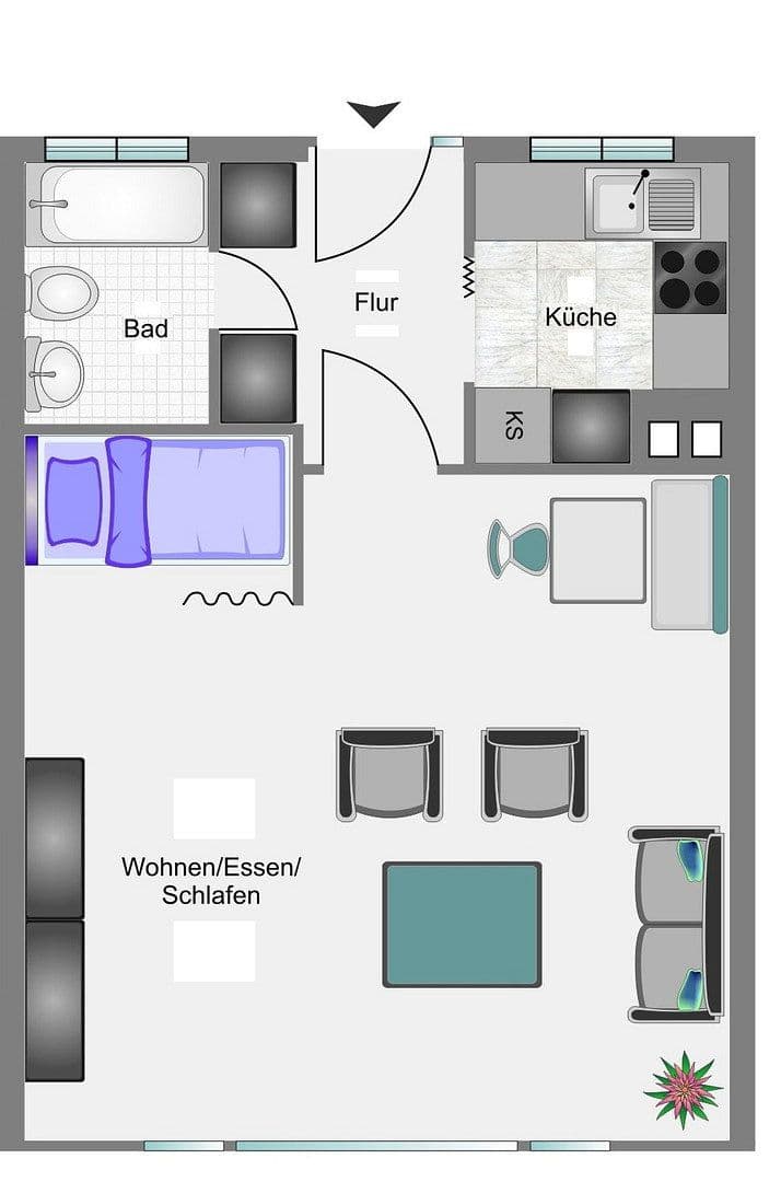 Pronájem bytu 1+1 40 m², Hohenstein 45, Wuppertal, Severní Porýní-Vestfálsko Pronájem bytu 1+1 40 m², Hohenstein 45, Wuppertal, Severní Porýní-Vestfálsko