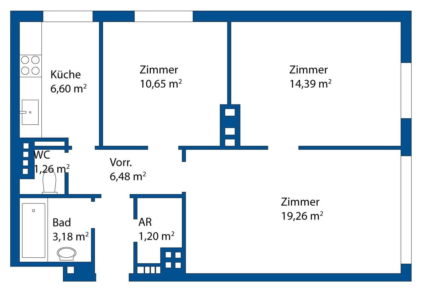 Pronájem bytu 3+1 65 m², Gänserndorf, Dolní Rakousko Pronájem bytu 3+1 65 m², Gänserndorf, Dolní Rakousko