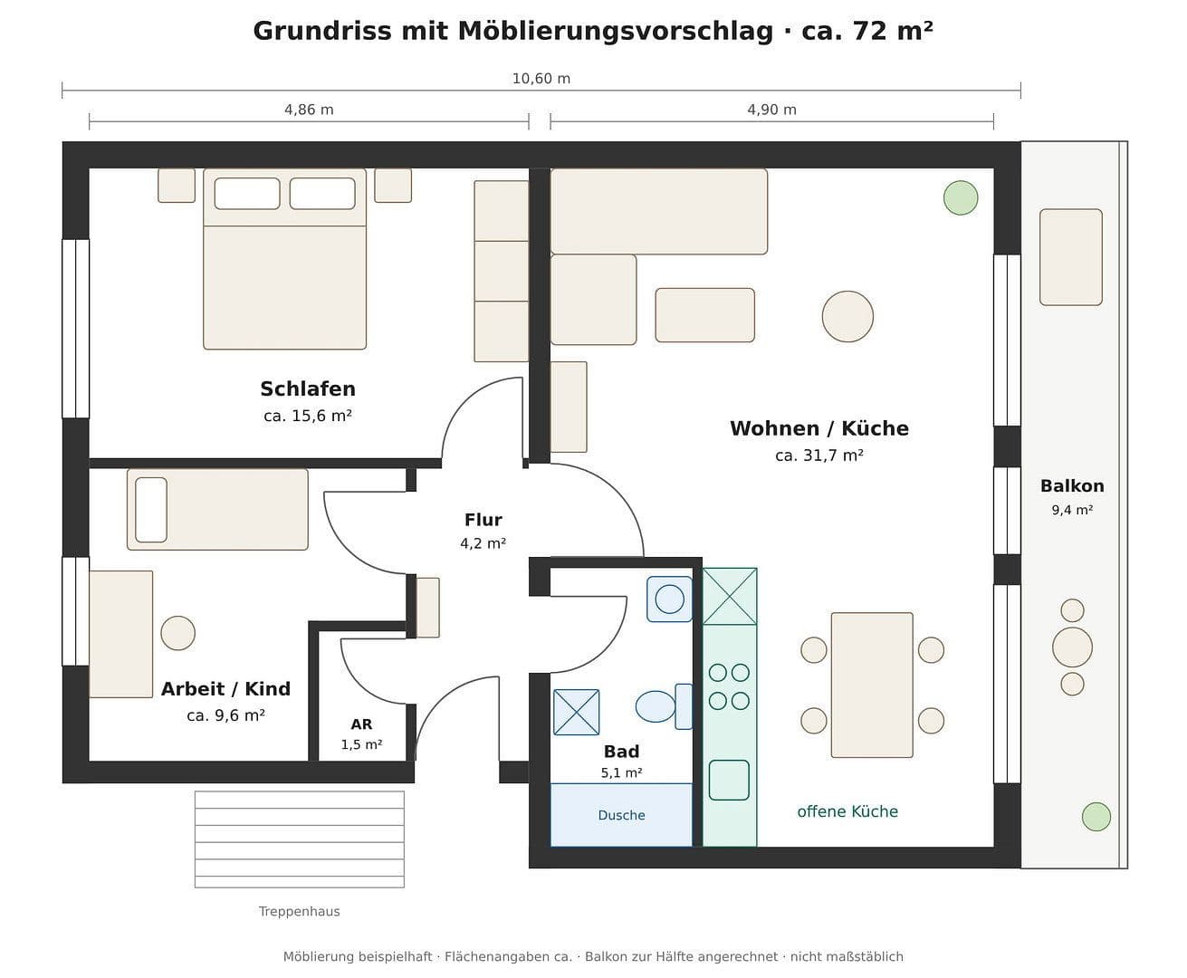 Pronájem bytu 3+1 72 m², Travemünder Allee 32, Lübeck, Šlesvicko-Holštýnsko Pronájem bytu 3+1 72 m², Travemünder Allee 32, Lübeck, Šlesvicko-Holštýnsko