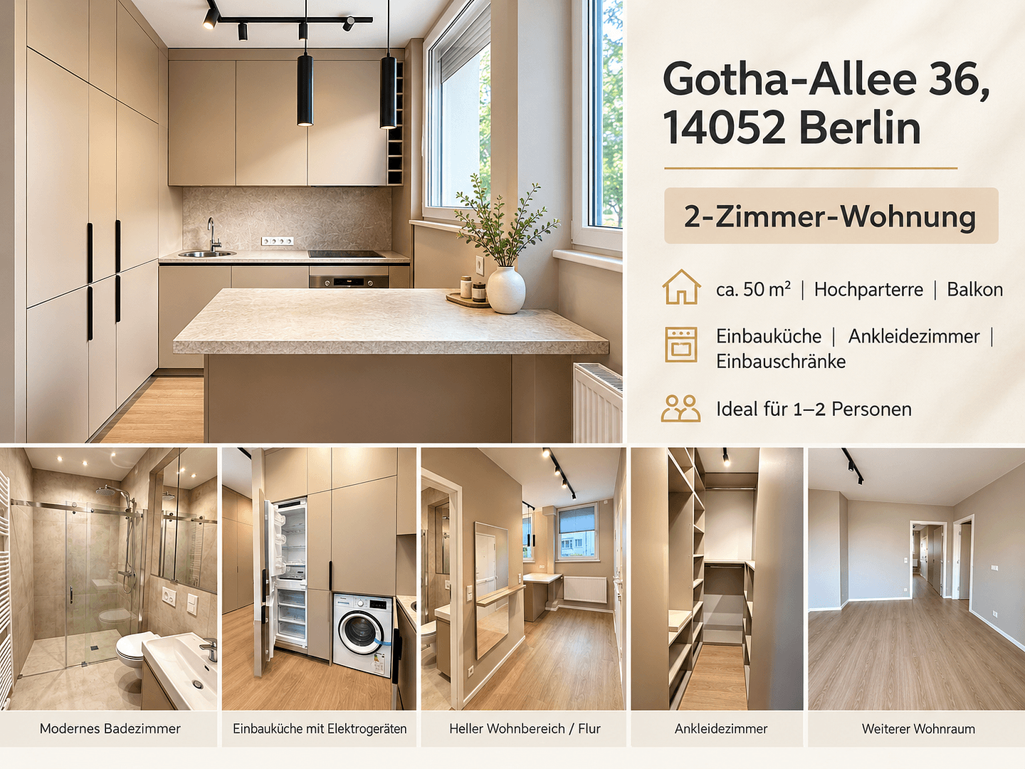 Pronájem bytu 2+1 50 m², Gotha-Allee 36, Berlin, Berlín Pronájem bytu 2+1 50 m², Gotha-Allee 36, Berlin, Berlín