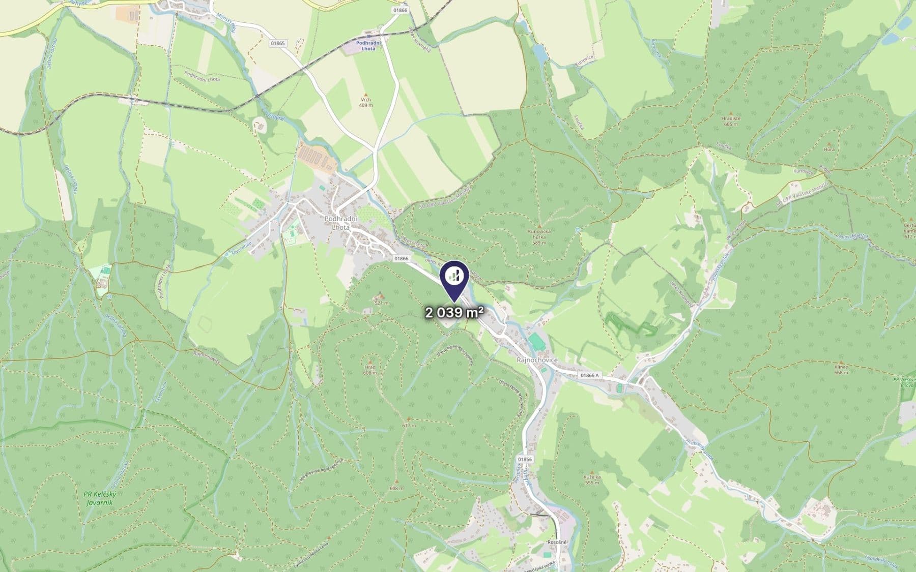 Prodej pozemku 2.039 m², Podhradní Lhota, Zlínský kraj Prodej pozemku 2.039 m², Podhradní Lhota, Zlínský kraj