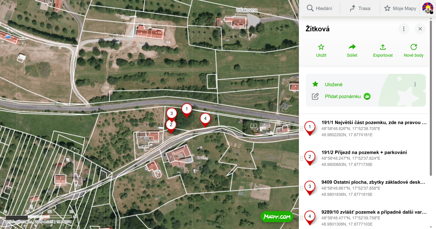 Prodej pozemku 1.614 m², Žítková, Zlínský kraj Prodej pozemku 1.614 m², Žítková, Zlínský kraj